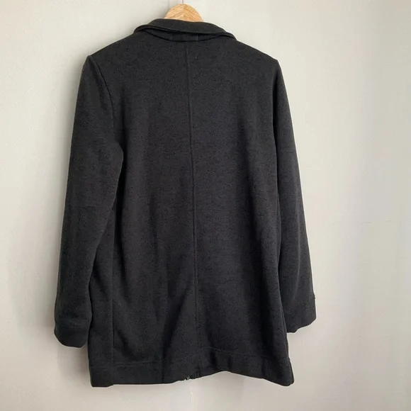 Lands' End Women's NWT Medium Charcoal Gray Fleece Zip Up Jacket - Picture 3 of 10